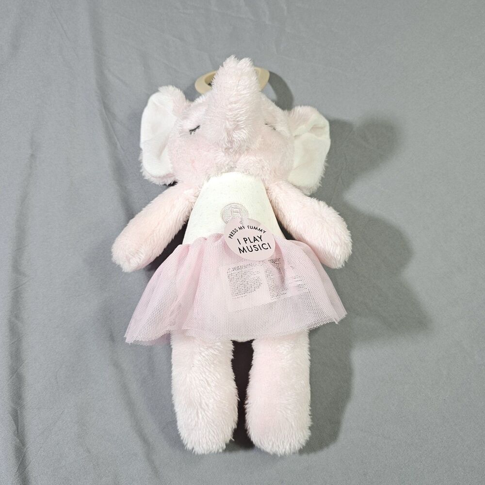 Nurtured 9 Pink Elephant Plush Musical Soother Stirl Toy Pink Tutu Ballerina